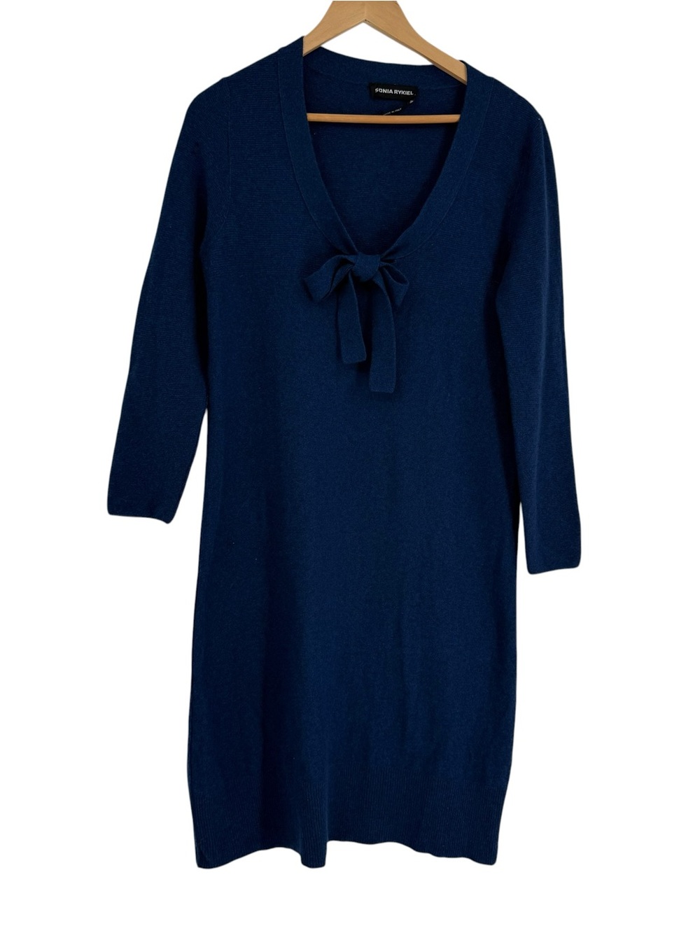 Sonia Rykiel Womens Blue Wool/cashmere Sweater Dress Long Sleeve Size 42 (US 10)